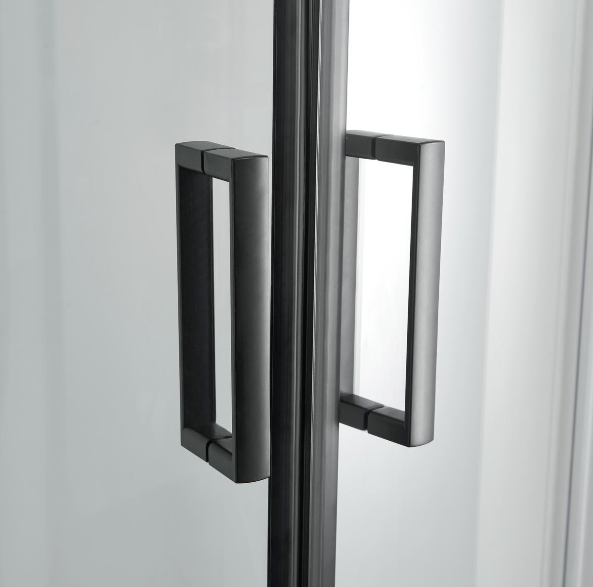 Sprchový kút s LED, Bluetooth, rádiom, čierna - priehľadné/čierna, plast/sklo (90/90/225cm) - Sanotechnik