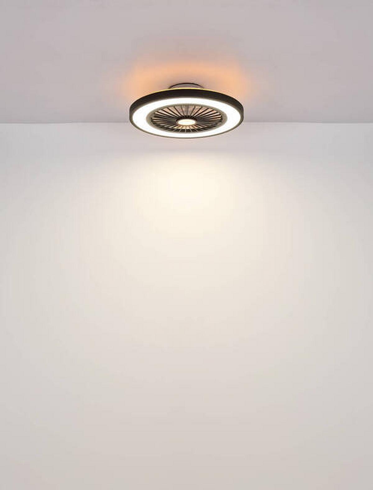 Mennyezeti Ventilátor 03653 - fekete/áttetsző, Konventionell, műanyag/fém (54/15,9cm) - Globo