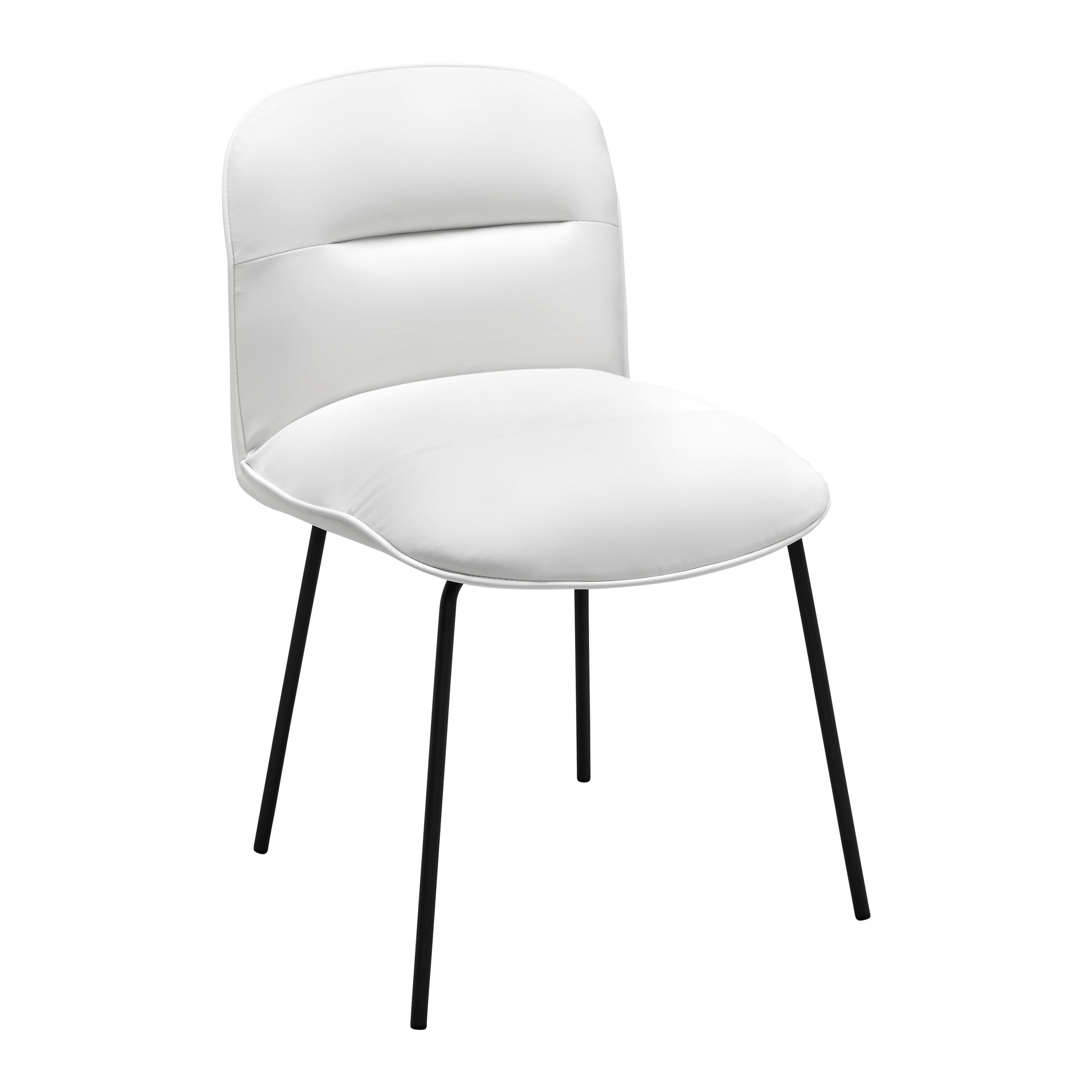 Stolička Ellis biela - čierna/biela, Modern, kov/drevo (43/80/50cm) - Bessagi Home