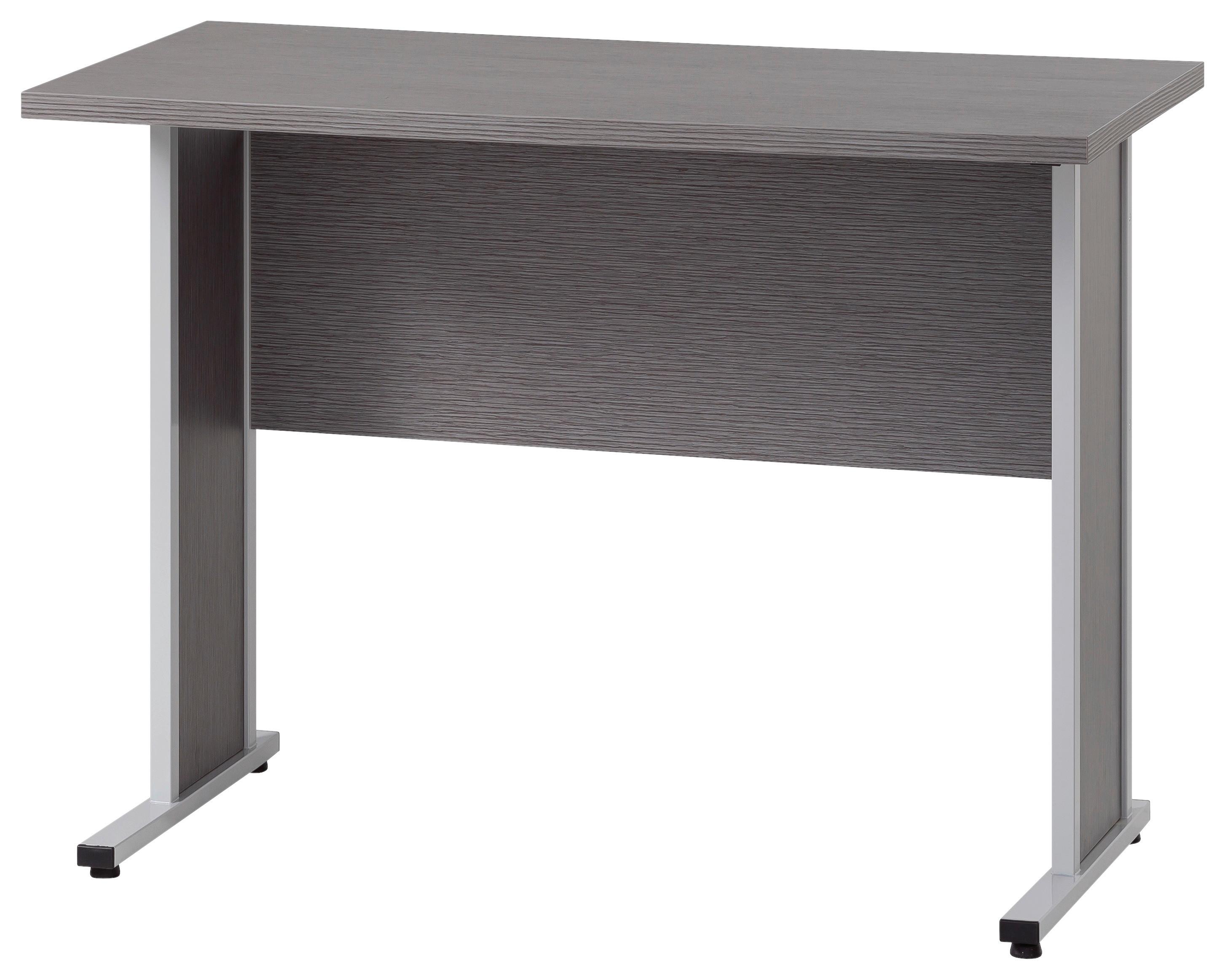 Schreibtisch B 90cm H 72,2cm , grau - Silberfarben/Hellgrau, MODERN, Holzwerkstoff/Metall (90/65/72,2cm) - MID.YOU
