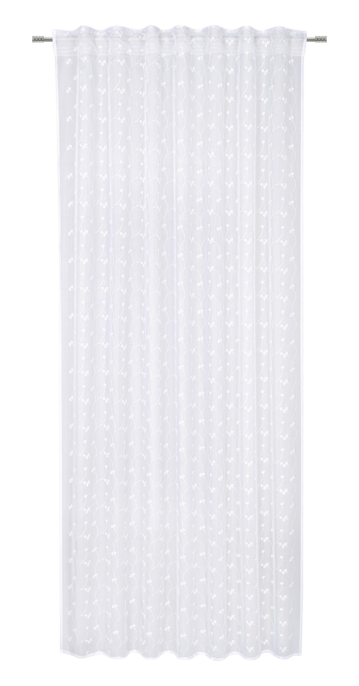 Hotový závěs Stella, 140/245cm, bílá - bílá, Romantický / Rustikální, textil (140/245cm) - Mömax