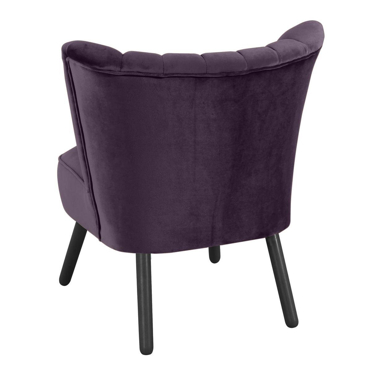 Polsterstuhl Alessandro Lila, Holz-Beine - Lila/Schwarz, Design, Textil (70/80/66cm) - Max Winzer