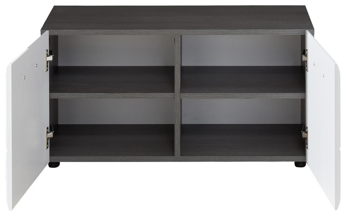 Garderobenbank Line Weiß B: 80 Cm - Schwarz/Weiß, MODERN, Holzwerkstoff (80/41/35cm) - MID.YOU