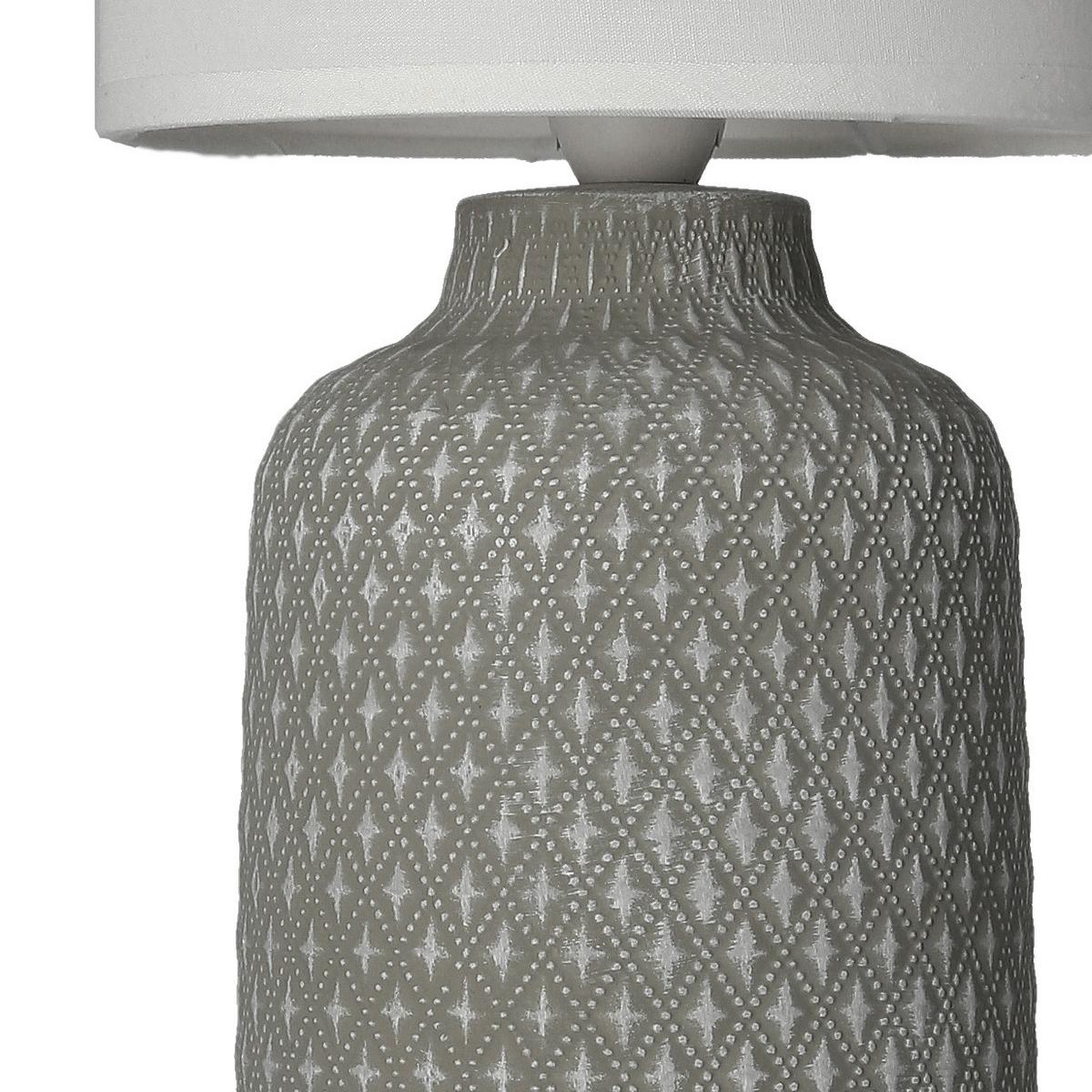 Tischleuchte 41-79886 - Weiß/Grau, Basics, Keramik/Textil (15/15/32cm)