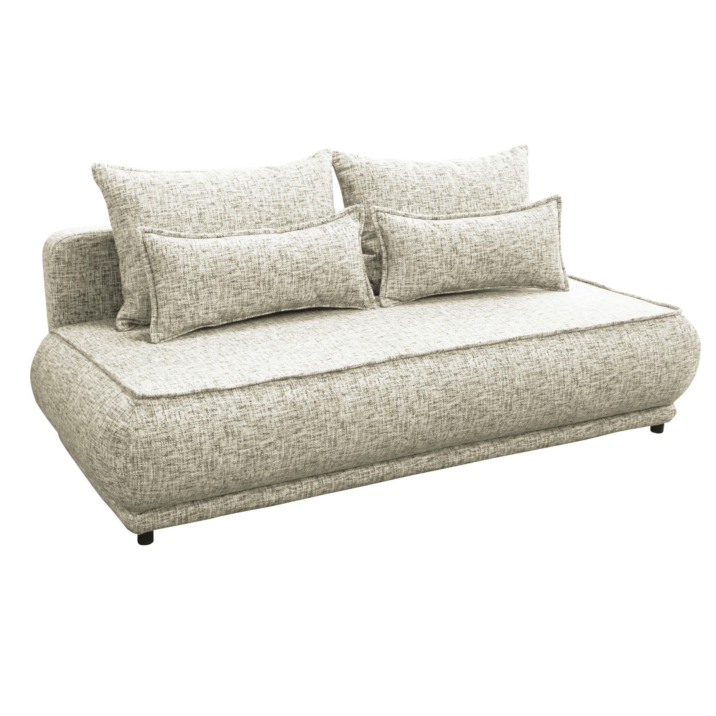 Schlafsofa Paros Beige B: 214 cm - Beige/Schwarz, Design, Textil (214/96/105cm) - MID.YOU