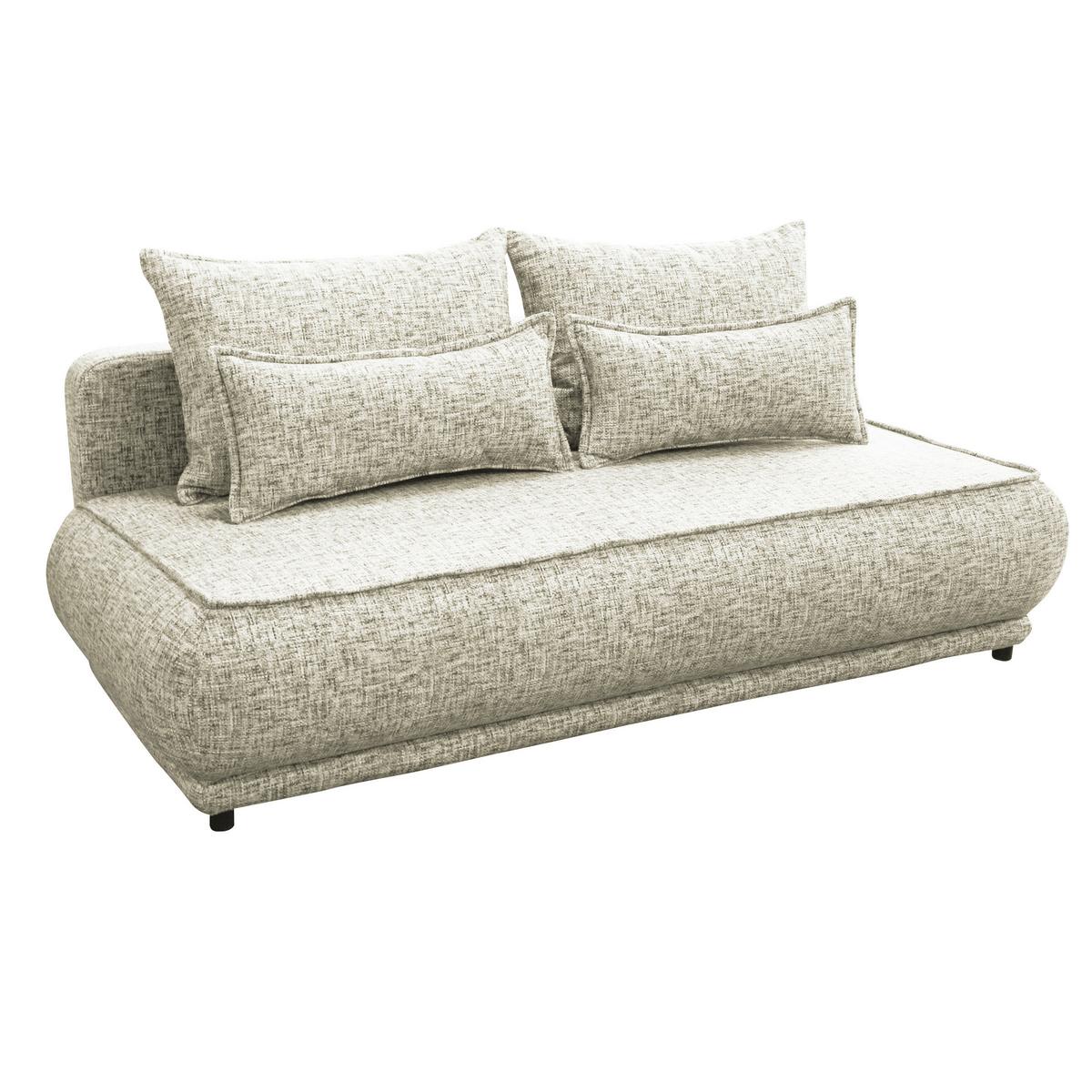 Schlafsofa Paros Beige B: 214 Cm - Beige/Schwarz, Design, Textil (214/96/105cm) - MID.YOU