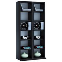 CD Regál Milano š:42 cm čierny - čierna, Konventionell, kompozitné drevo (42/92/20cm) - MID.YOU