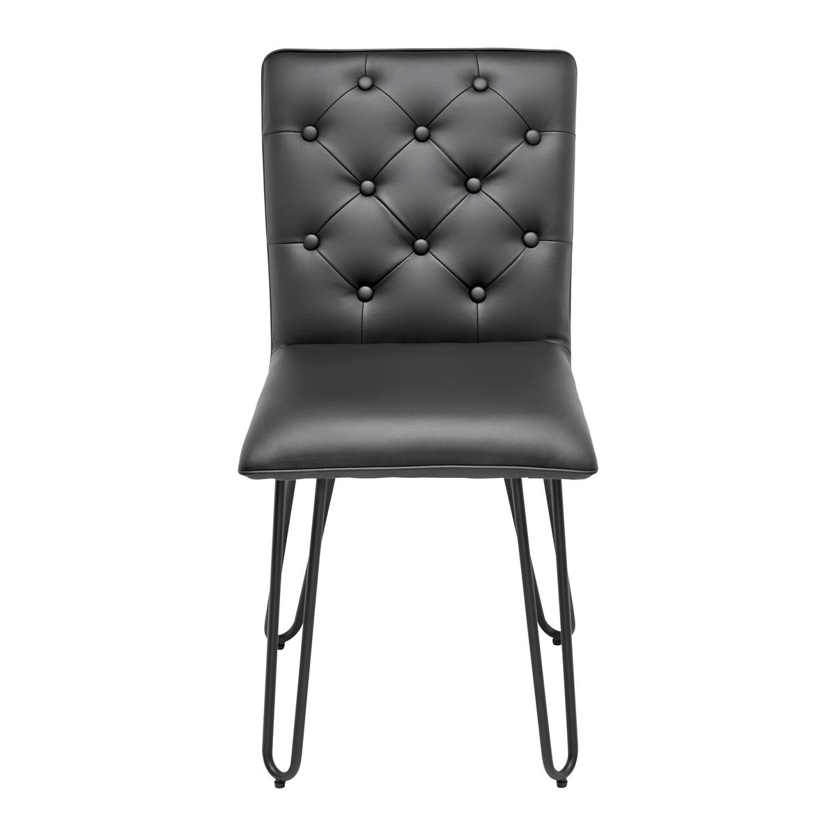 Židle Ivie - černá koženka - černá, Moderní, kov/dřevo (43/86/62cm) - P & B