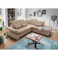 Ecksofa Dalida Hellbraun S: 280x254 cm - Chromfarben/Hellbraun, MODERN, Textil (280/254cm) - Livetastic