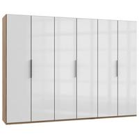 Šatníková skriňa LEVEL 36 D - biela s vysokým leskom/farba duba, Modern, kompozitné drevo (300/216/58cm) - MID.YOU