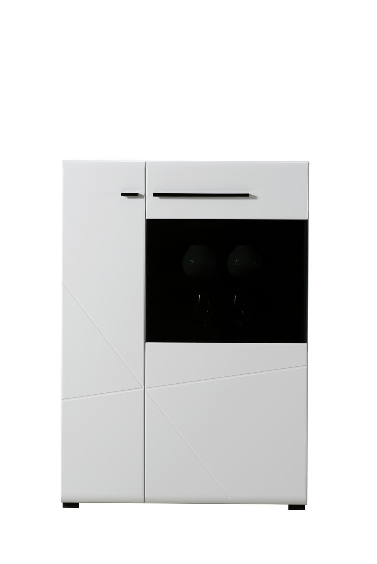 Vitrin Trentino - fehér, Modern, faalapú anyag/Üveg (87,5/124/35cm)