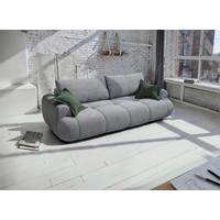 Schlafsofa Alessano Grau, B: 254cm - Schwarz/Olivgrün, MODERN, Holzwerkstoff/Kunststoff (254/69-93/116cm) - MID.YOU