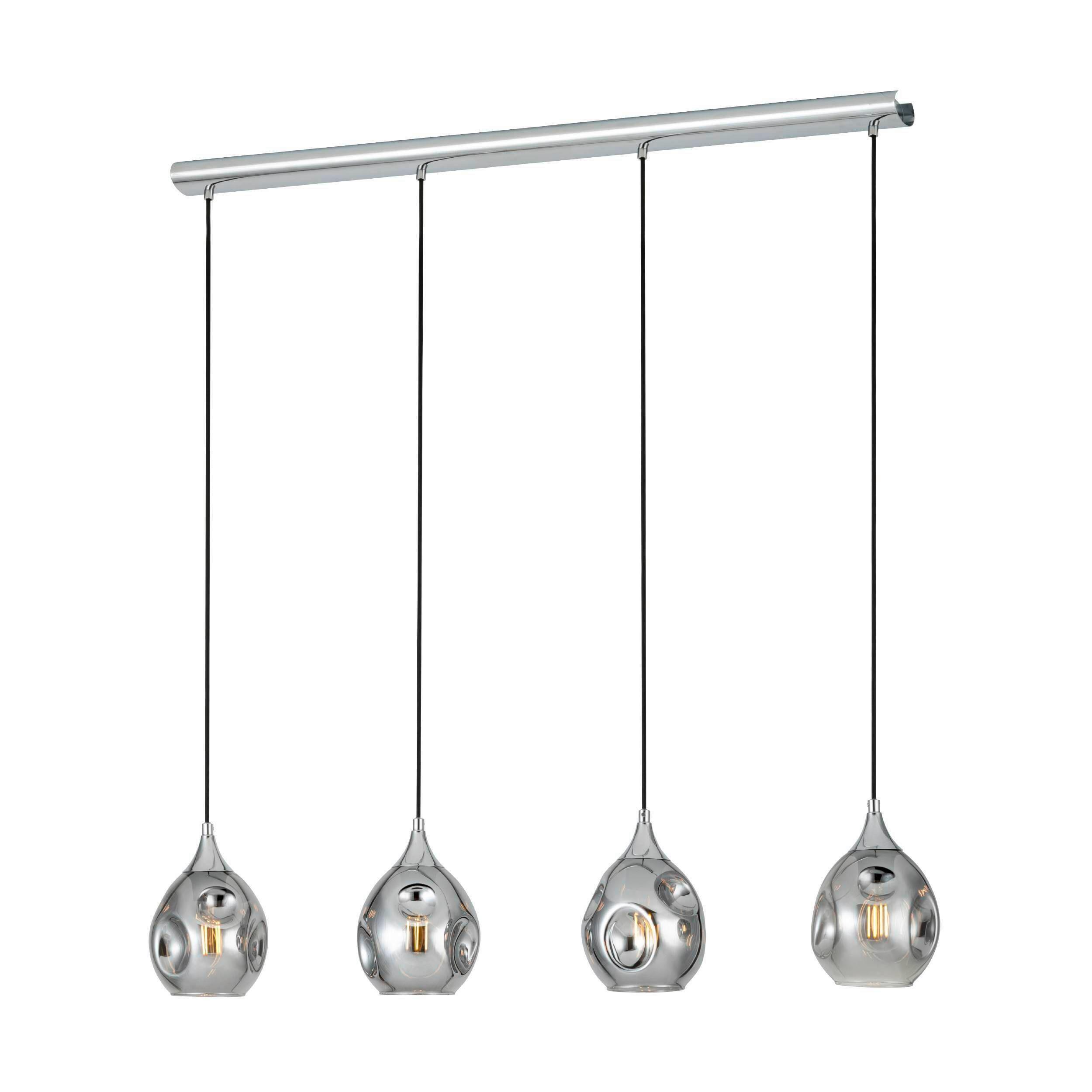 Hängeleuchte 39681_bregalla - Chromfarben/Schwarz, KONVENTIONELL, Glas/Metall (109/16/110cm) - Eglo