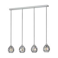 Hängeleuchte 39681_bregalla - Chromfarben/Schwarz, KONVENTIONELL, Glas/Metall (109/16/110cm) - Eglo