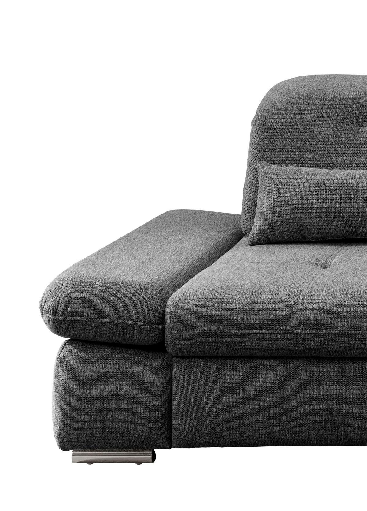 Ecksofa Dalida Anthrazit S: 280x254 Cm - Chromfarben/Anthrazit, Design, Textil (280/254cm) - Livetastic