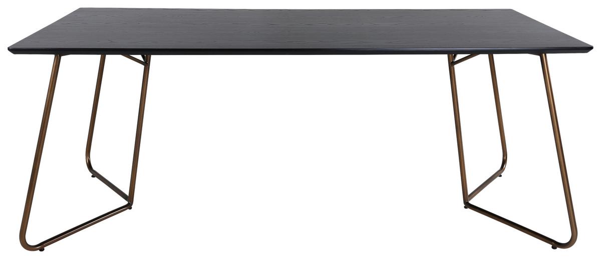 Esstisch Petra - Messingfarben/Schwarz, Design, Holzwerkstoff/Metall (180/90/75cm) - Livetastic