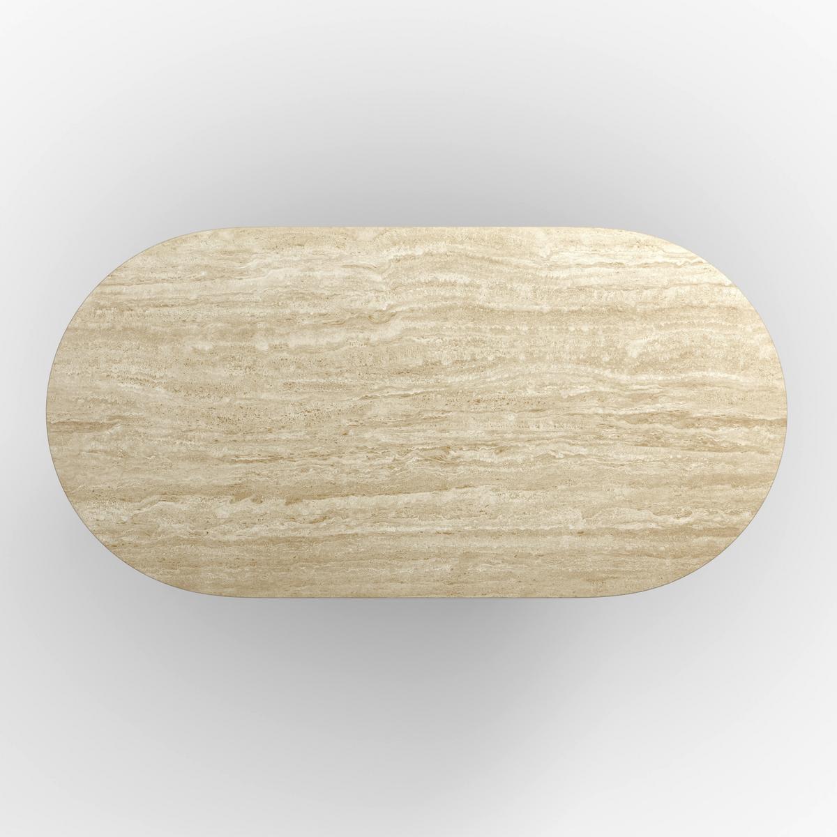 Jedálenský stôl Maddy, š: 90 cm - prírodná farba, Modern, kov/kameň (90/76/180cm) - Bessagi Home