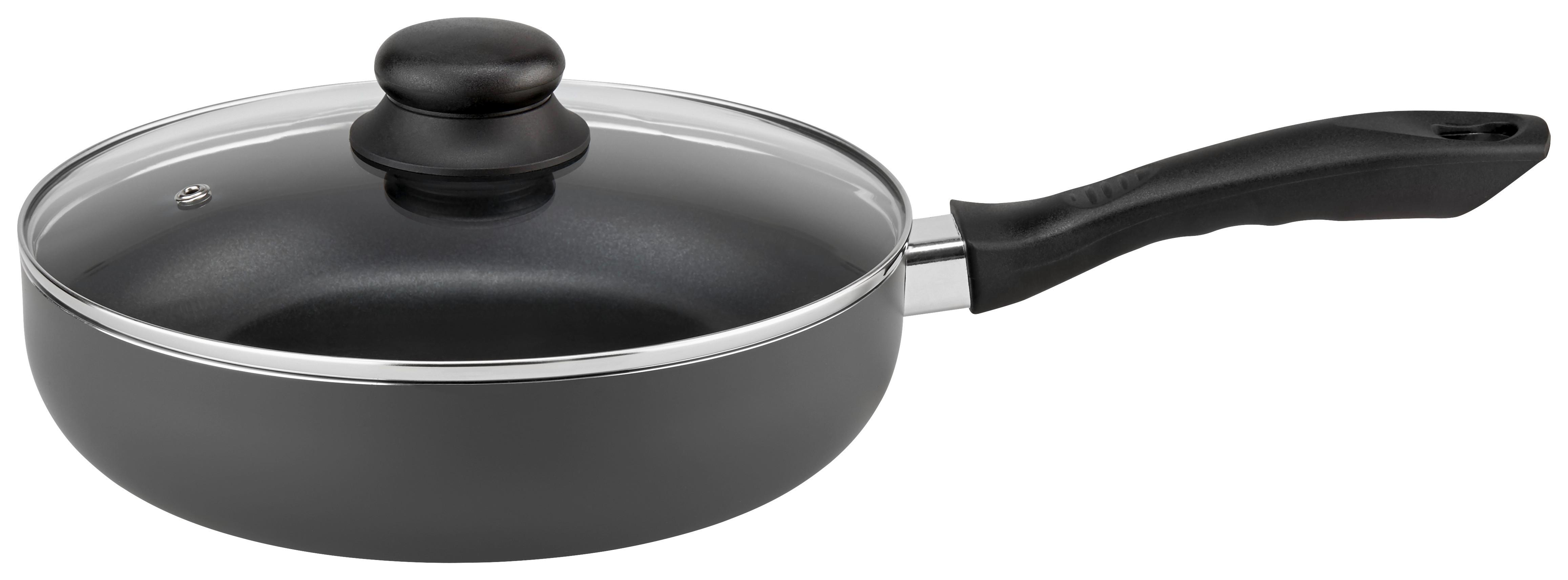 Pfanne Reventon D/h: Ca. 24/6,6cm Aluminium, Mit Deckel - Anthrazit, KONVENTIONELL, Glas/Metall (43/24/6,6cm) - Riess