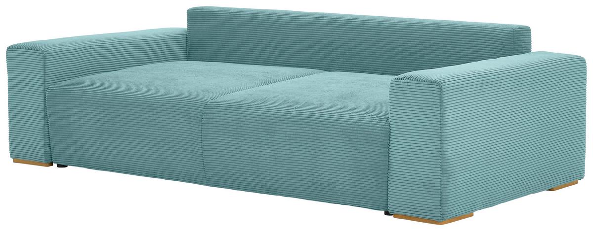 Schlafsofa Vouge Mintgrün Bettkasten, B: 255 Cm - Buchefarben/Schwarz, KONVENTIONELL, Textil (255/86/123cm) - Livetastic