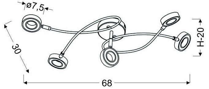 Led-deckenleuchte Vinola - Chromfarben, Design, Kunststoff/Metall (68/30/20cm)
