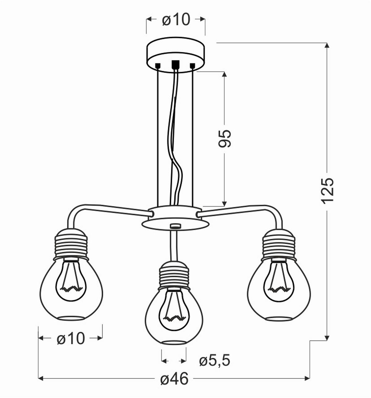 Pendelleuchte 33-58539 Gliva - Chromfarben, KONVENTIONELL, Metall (46/46/125cm)