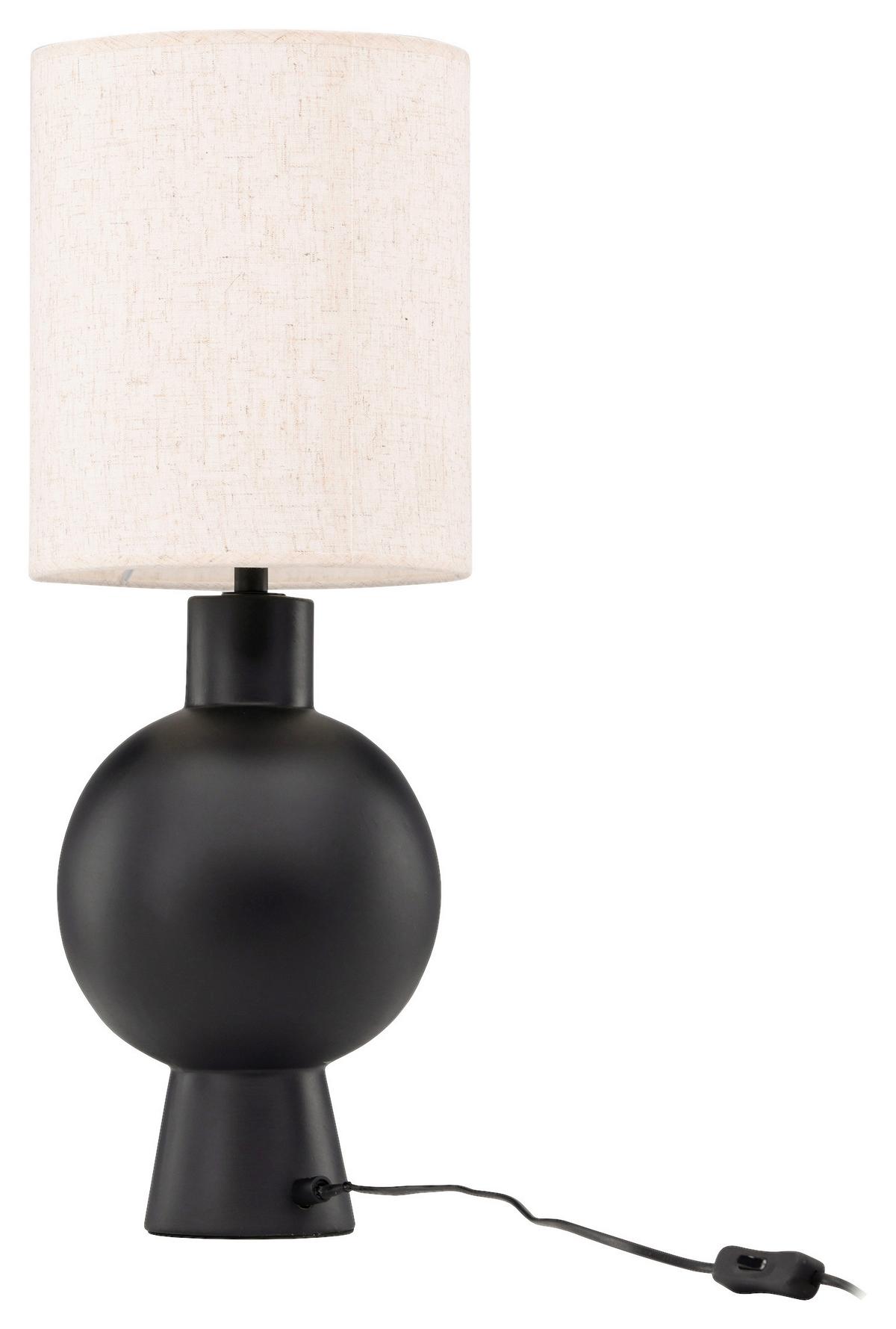Tischleuchte Mysterna - Beige/Schwarz, Basics, Textil/Stein (21/55/21cm) - P & B