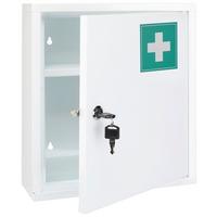 Medizinschrank Weiß 31,5x36 cm, Abschließbar - Weiß, MODERN, Metall (31,5/10/36cm)