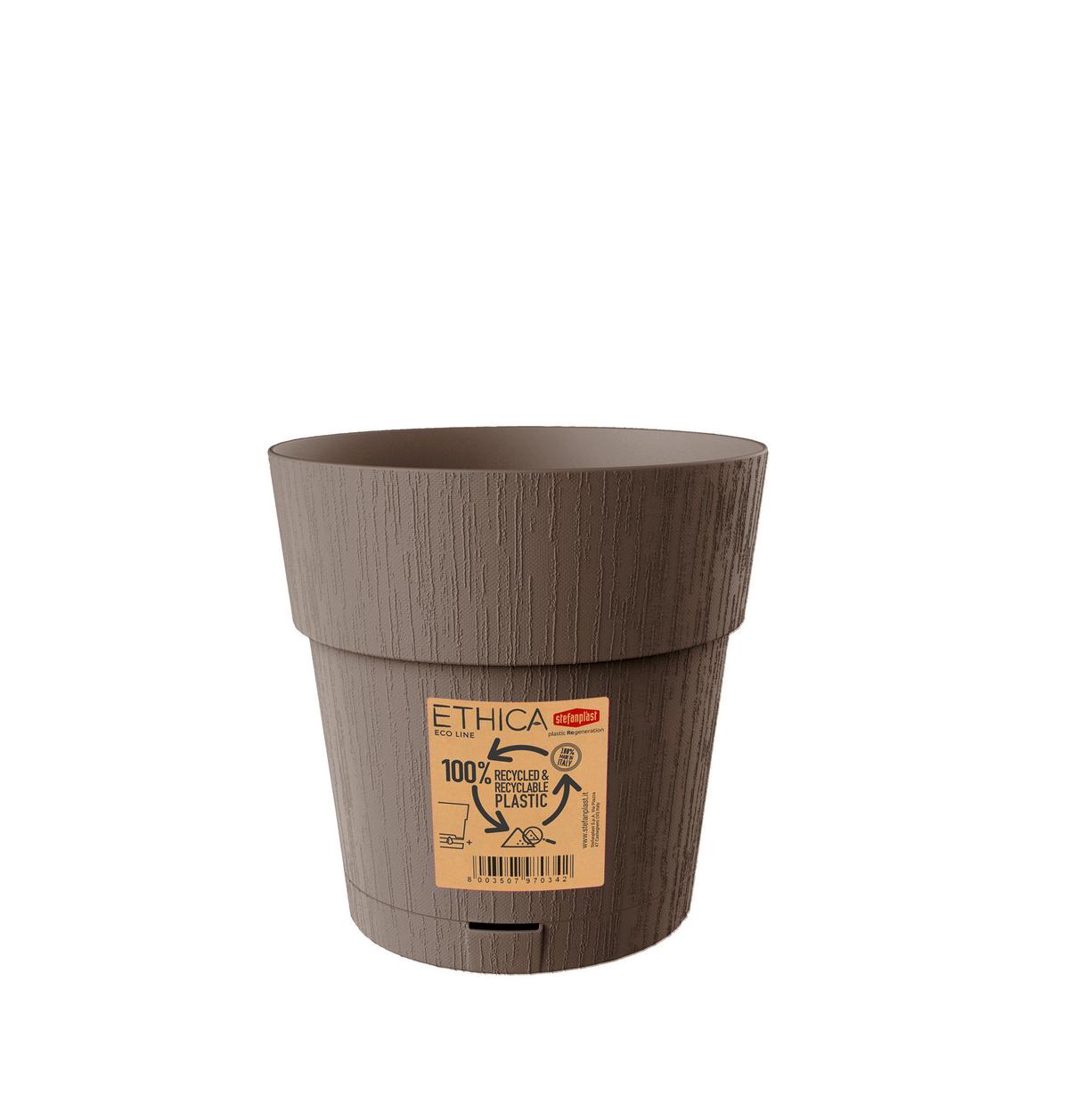Műanyag Kaspó Ethica - barna, Basics, műanyag (15cm)