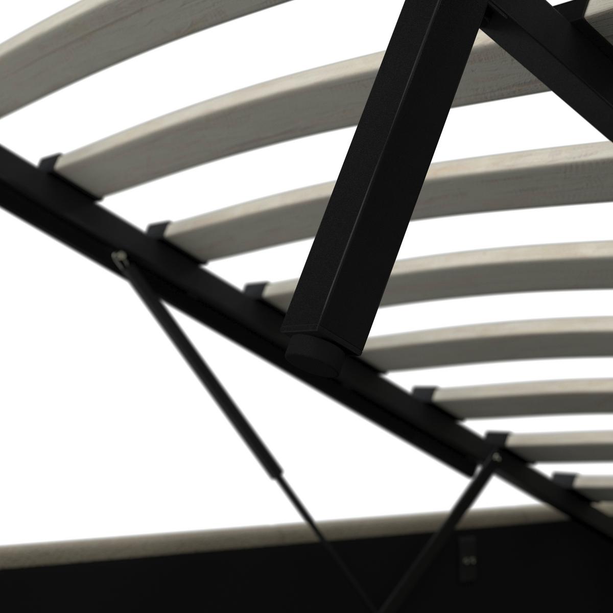 Čalouněná postel MILA 180x200 cm, šedohnědá - černá/šedohnědá, Moderní, kov/dřevo (180/200cm) - Bessagi Home