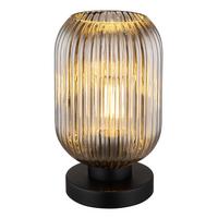 Tischleuchte 15469ts - Schwarz/Grau, KONVENTIONELL, Glas/Metall (14/24cm) - Globo