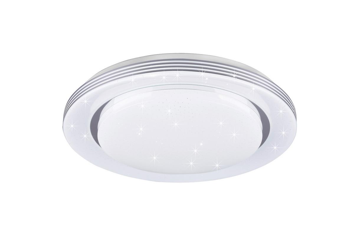 LED-Deckenleuchte Atria Ø 58 cm mit Sternenhimmel - Weiß, Basics, Kunststoff (58/8cm)