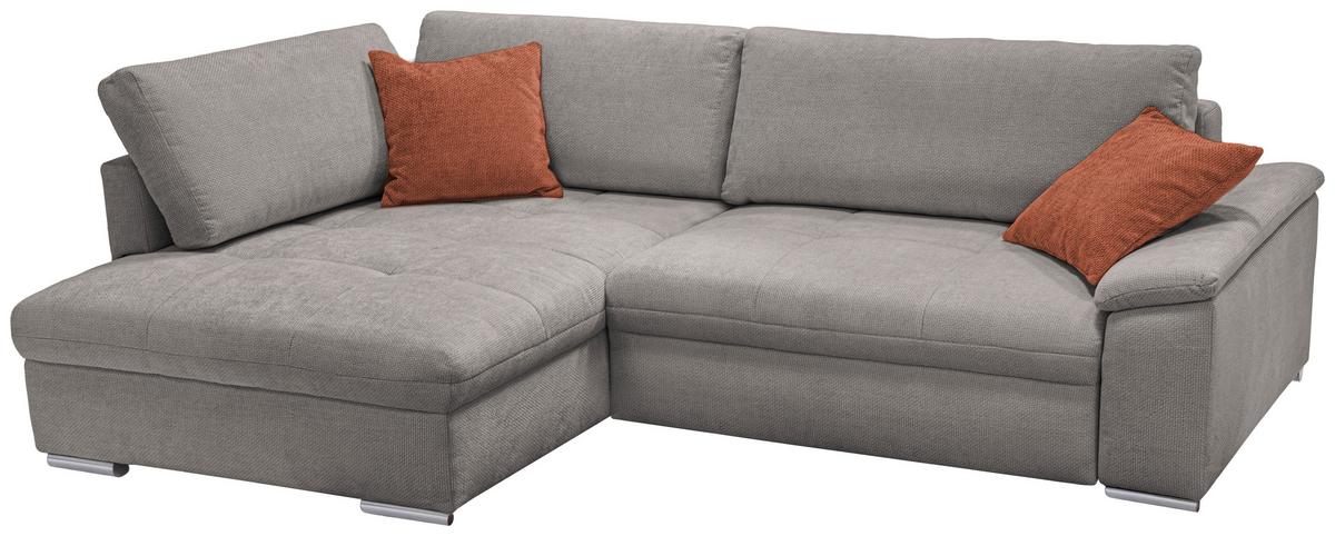 Ecksofa Casa Grande, Taupe Schenkel: 178x268 cm - Taupe/Rostfarben, Design, Textil (178/268cm) - Livetastic