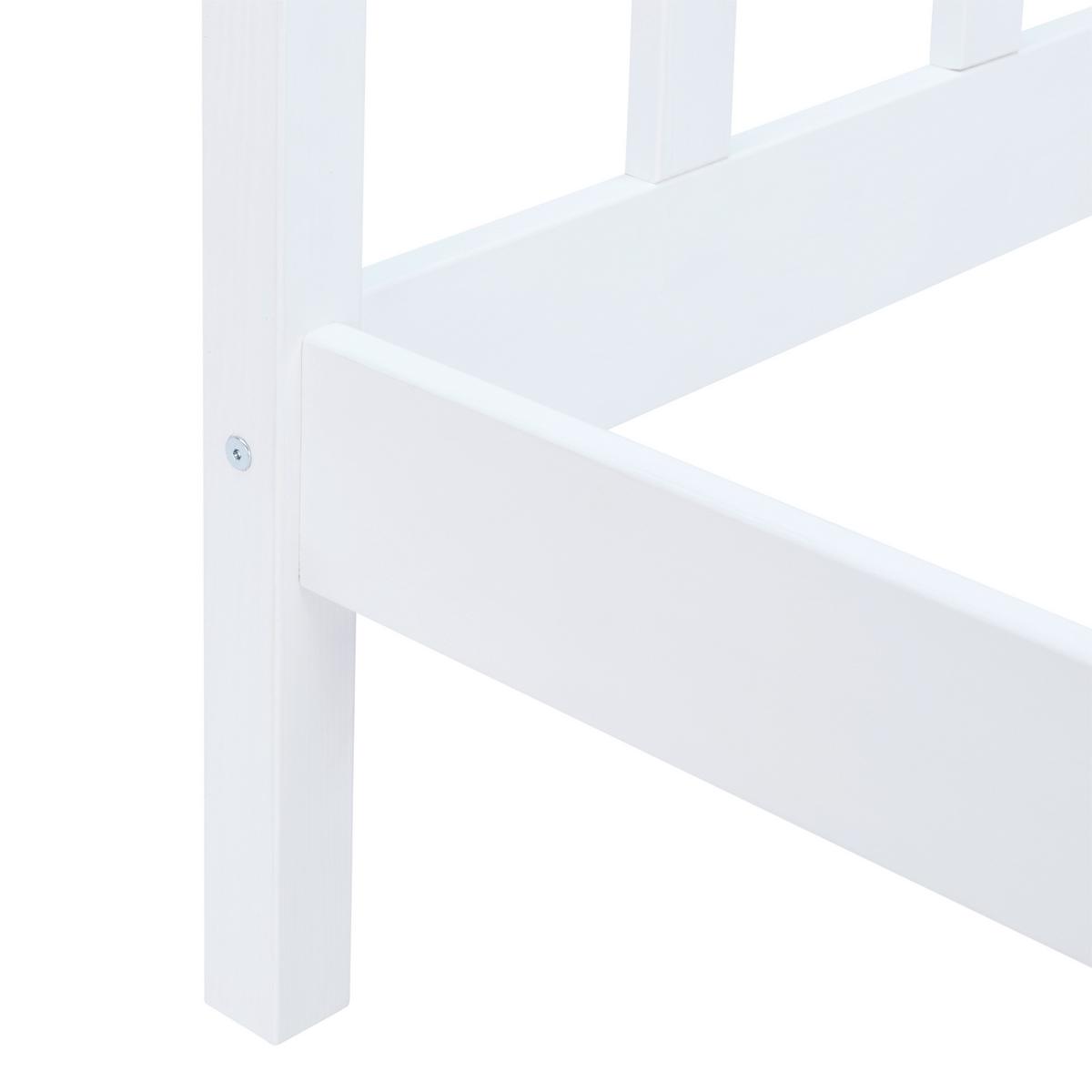 Massivholzbett Maren Ohne Lattenrost 90x200cm Weiß - Weiß, Basics, Holz (90/200cm)