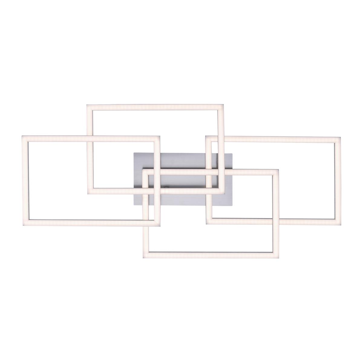 LED-Deckenleuchte Iven L: 70 cm dimmbar mit Memory-Funktion - Alufarben, Design, Kunststoff/Metall (70/34,5/9,5cm)