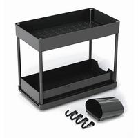 Spülorganizer schwarz LxBxH: 39,5x21,5x36 cm - Schwarz, KONVENTIONELL, Kunststoff (39.5/21.5/36cm)