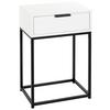 Noční stolek ILVA bílá matná/barvy dubu - bílá/černá, Konvenční, kov/kompozitní dřevo (40/60/28cm)