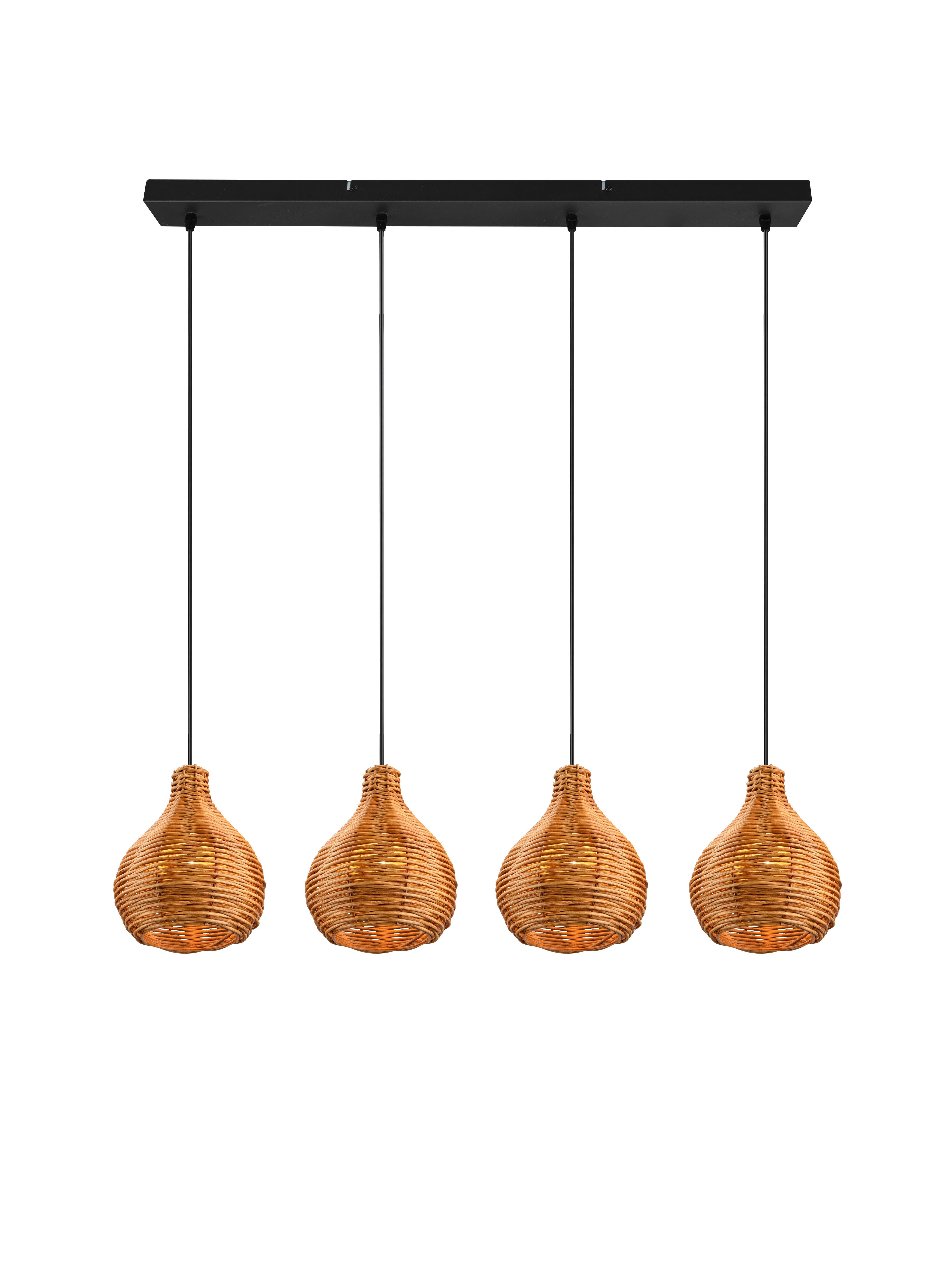 Pendelleuchte R31294036 - Schwarz/Braun, Basics, Holz/Metall (93/150/17cm)