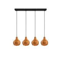 Pendelleuchte R31294036 - Schwarz/Braun, Basics, Holz/Metall (93/150/17cm)