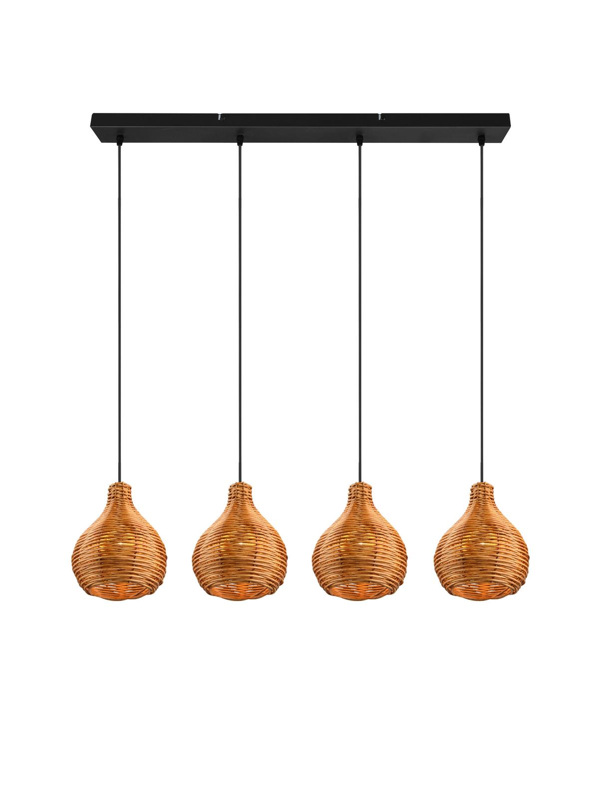 Pendelleuchte R31294036 - Schwarz/Braun, Basics, Holz/Metall (93/150/17cm)