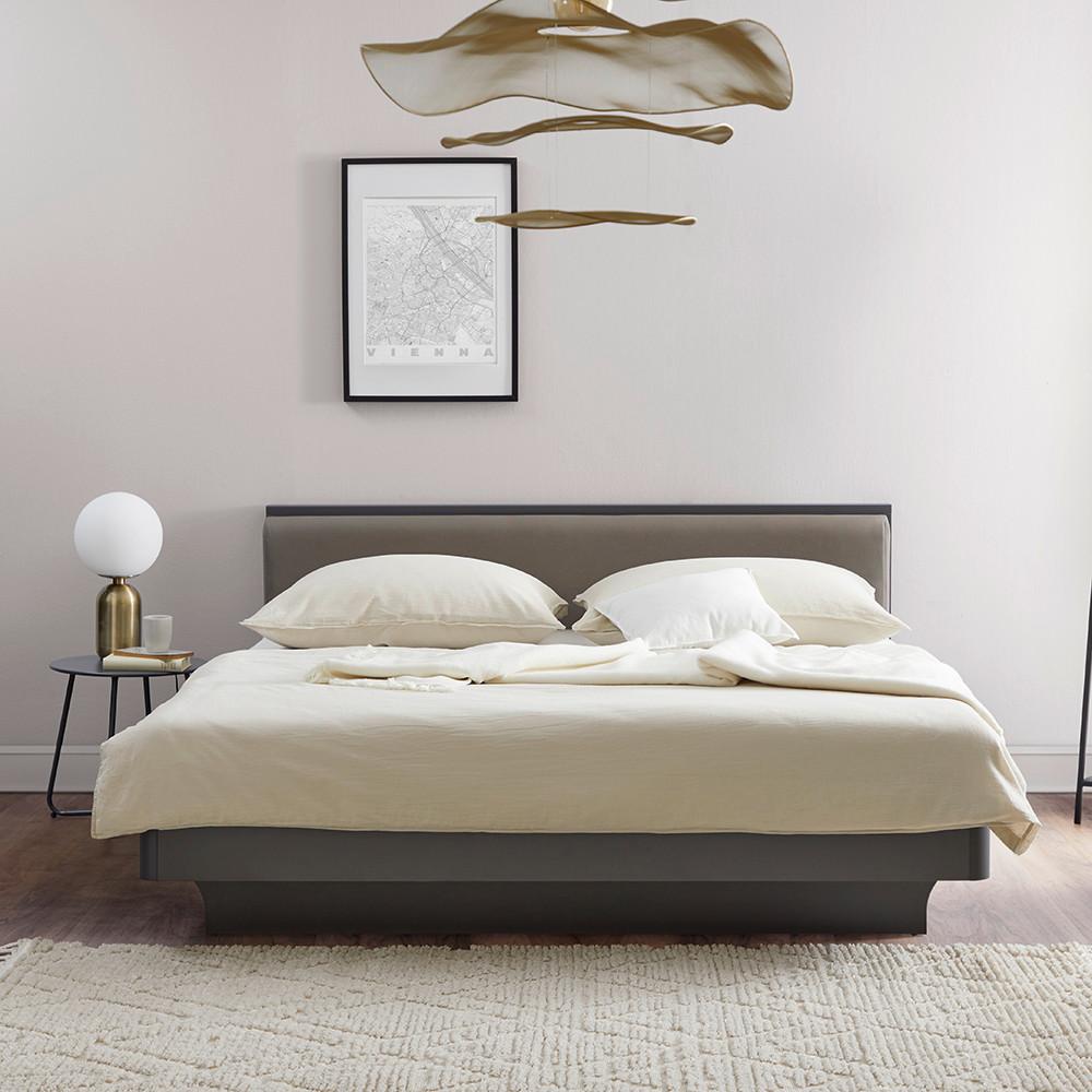 Čalouněná postel 180x200cm, ''Mariello'', světle hnědá - antracitová/světle hnědá, Moderní, dřevo/textil (180/200cm) - Bessagi Home