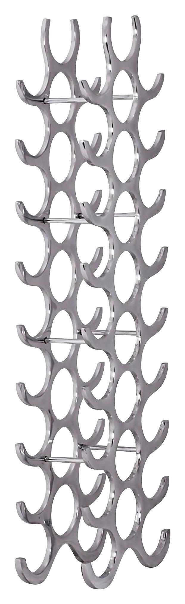 Weinregal Metall Alufarben 27 Flaschen BxH: 31x98 cm - Alufarben, MODERN, Metall (31/98/14cm) - MID.YOU