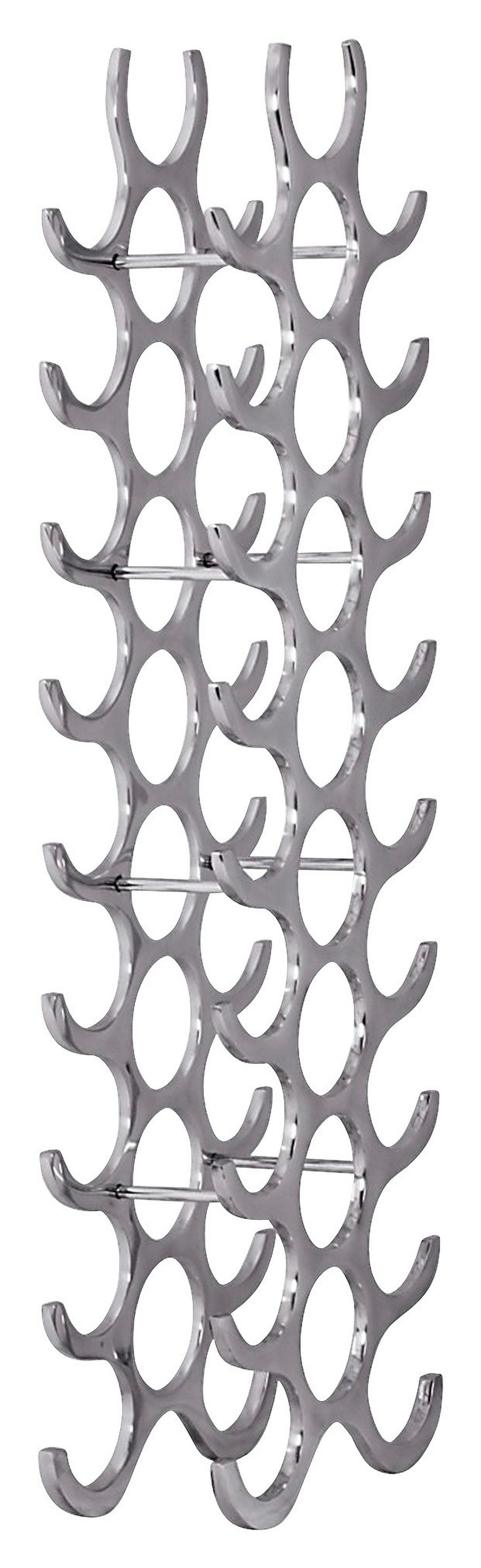 Weinregal Metall Alufarben 27 Flaschen BxH: 31x98 cm - Alufarben, MODERN, Metall (31/98/14cm) - MID.YOU