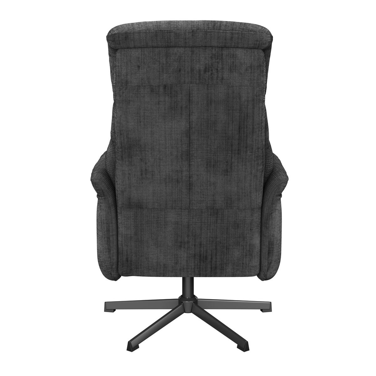 Relaxsessel Manila Chenille anthrazit, B: 73 cm - Anthrazit/Schwarz, MODERN, Textil/Metall (73/113/89cm)