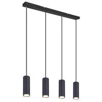 Függőlámpa 57911-4hb - fekete, Design, fém (65/6/120cm) - Globo