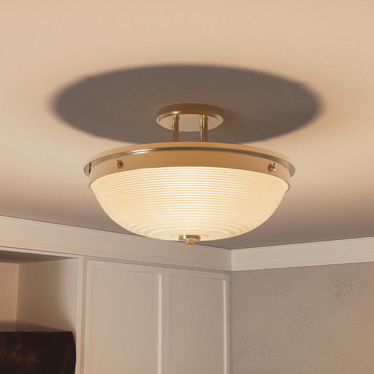 Deckenleuchte Qz-Mantle-Sf-Ws - Messingfarben, LIFESTYLE, Glas/Metall (32.7/24.6cm) - Elstead Lighting