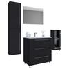 Badezimmer Schubo 5-Teilig Schwarz B: 126 cm - Alufarben/Schwarz, MODERN, Keramik/Holzwerkstoff (126cm) - MID.YOU