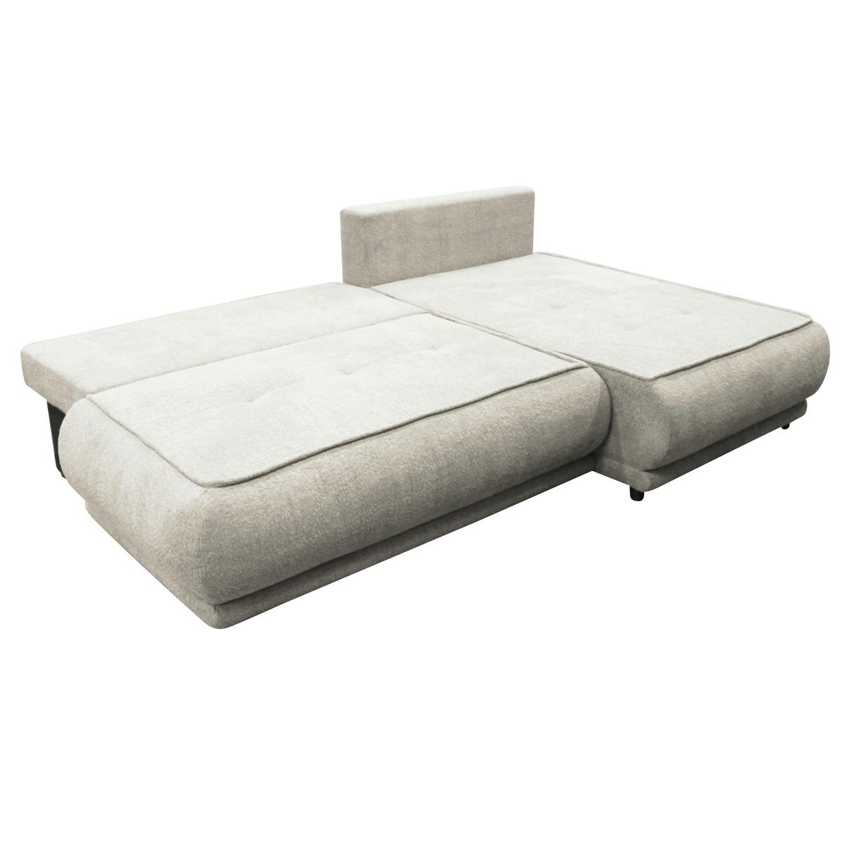 Ecksofa Paros Creme 277x179 Cm - Creme/Schwarz, Design, Textil (277/179cm) - MID.YOU