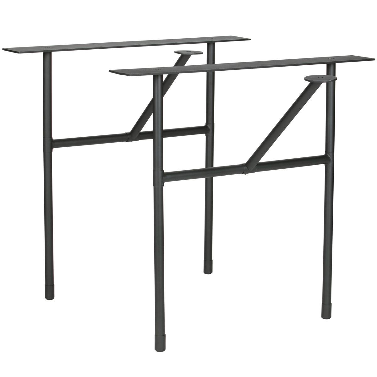 TISCHGESTELL Tablo Schwarz B: 79cm - Schwarz, MODERN, Metall (79/72/36cm) - Livetastic