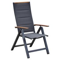 Gartenklappsessel Verona - Graphitfarben/Grau, MODERN, Kunststoff/Metall (59,5/115,5/74cm) - Gardenson