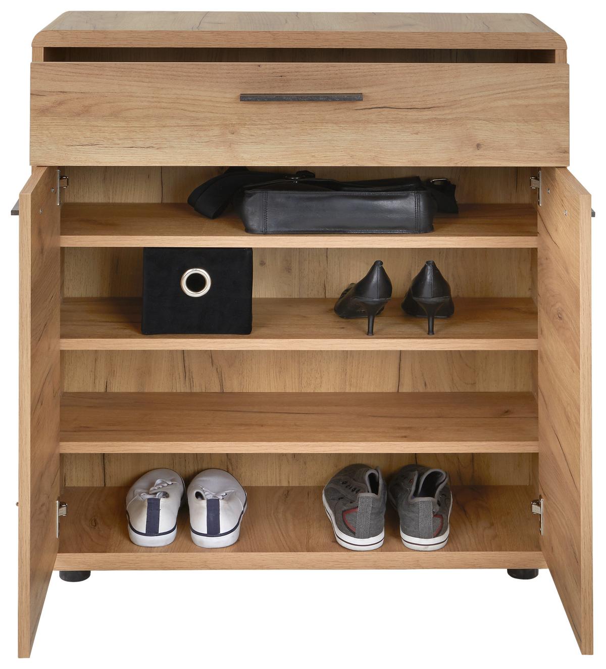 Garderoben-set Fontana Eiche Gold Dekor 5-Tlg. - Eichefarben, MODERN, Holzwerkstoff (252/198/32cm)